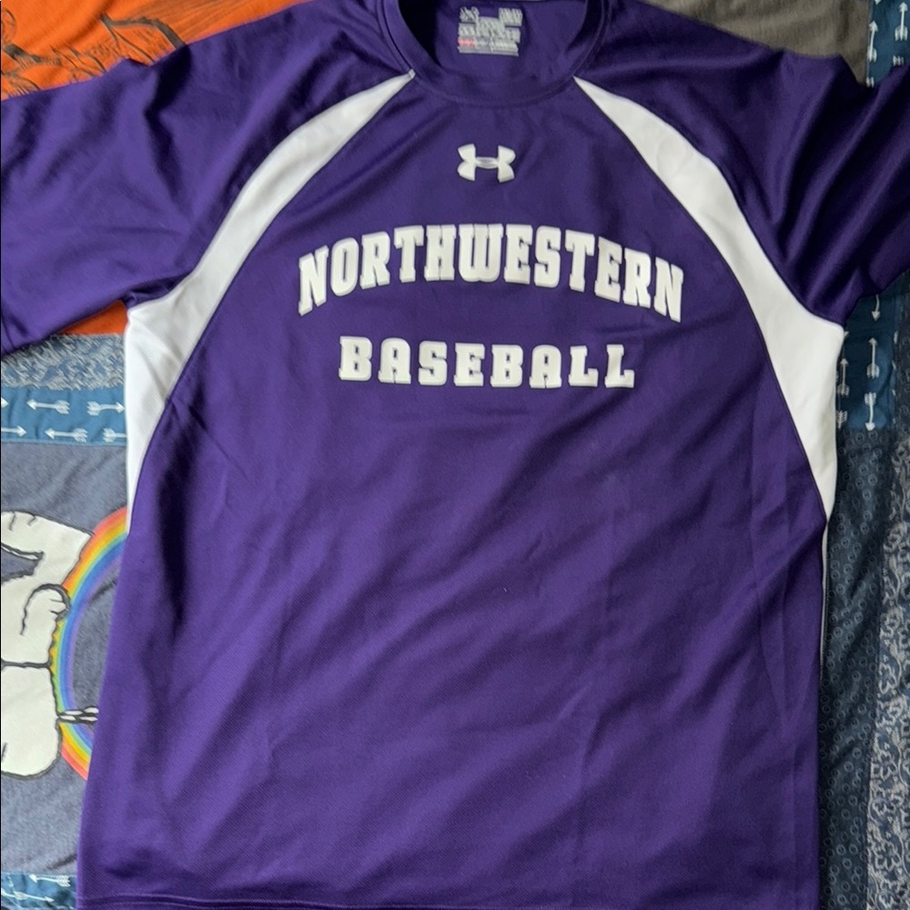 Under Armour Purple and White Baseball Jersey